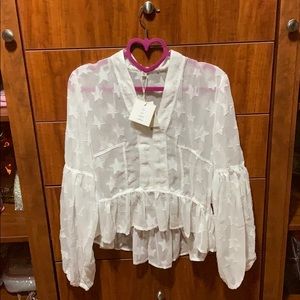 Free Generation peplum top ✨ star print